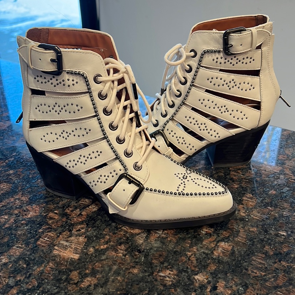 Coach cream colored boots size 7